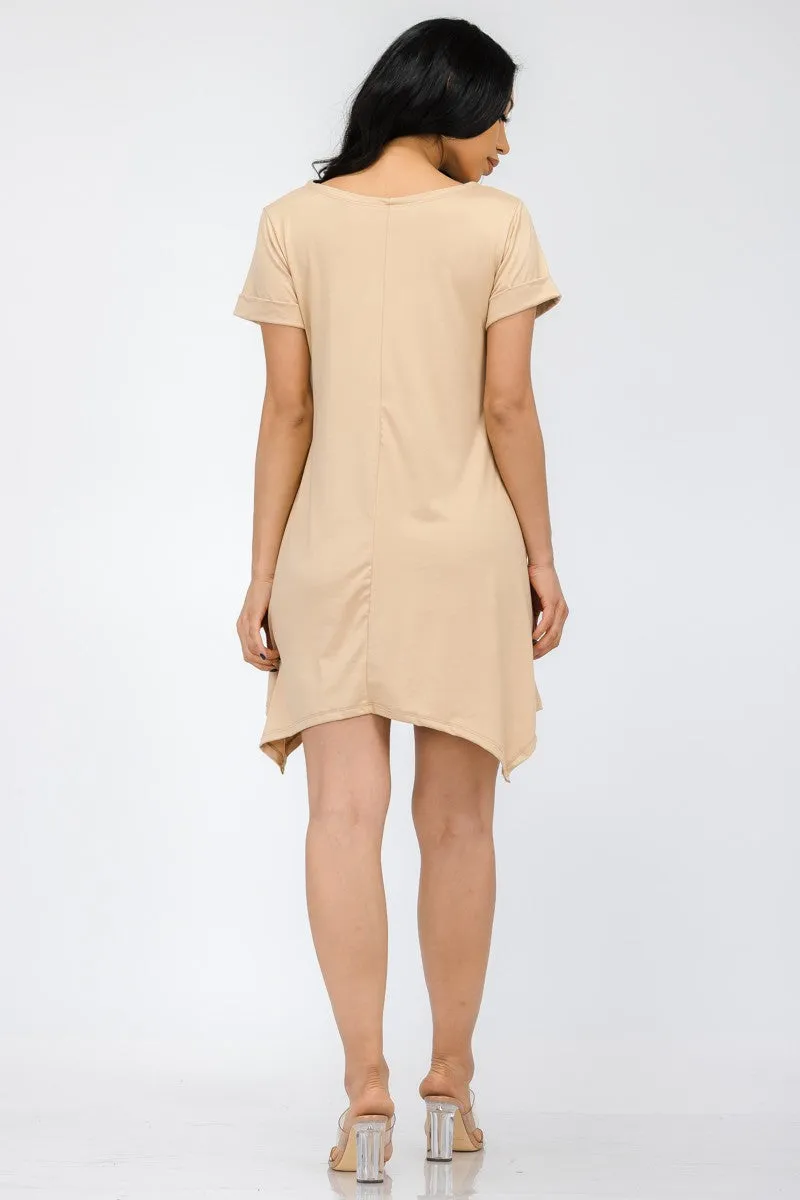 HH661R-SOL - TUNIC HANDKERCHIEF DRESS